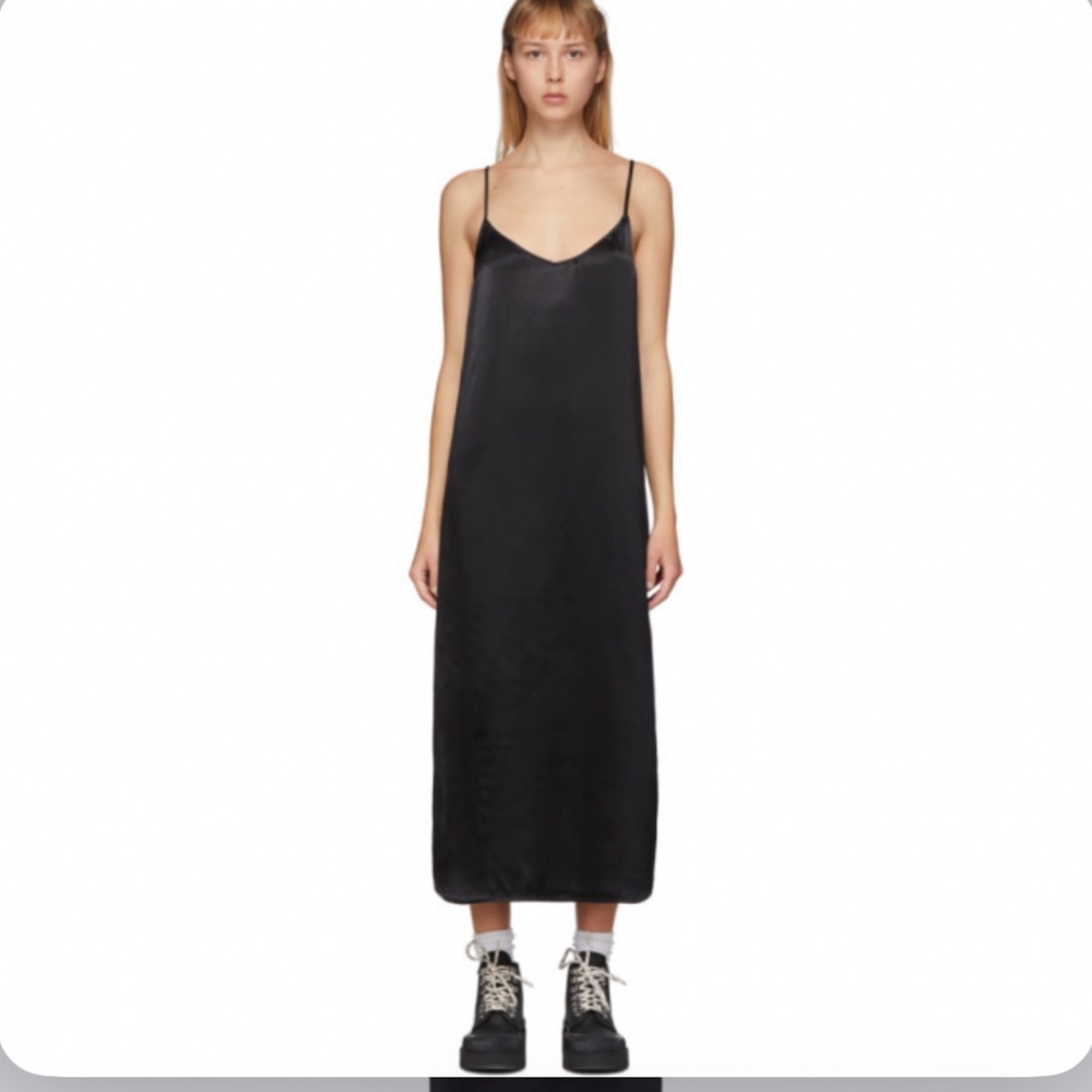Ganni Black Satin Slip Dress - Picture 2 of 6